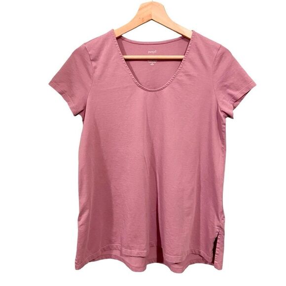 Pure Jill Side-Slit Elliptical Tee 100% Pima Cotton in Size XS Petite - Picture 3 of 9